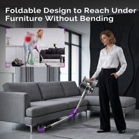 Zipappli Cordless Vacuum Cleaners for Home, 8-in-1 with Anti-Tangling Brush/LED Display, Self-Standing Lightweight for Pet Hair, Carpets & Hard Floors